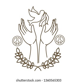 dove of peace with open hands avatar character