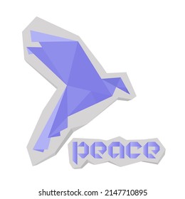 Dove of peace origami low poly