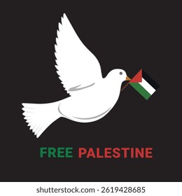 Dove of Peace with Palestinian Flag