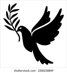 The Dove of peace - Dove, Pigeon Flying - Plant, vector bird, holy bird, peaceful bird, purity, spiritual, flying dove, hope signs and symbol of International Day of Peace - September 21st