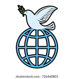 dove of peace with planet