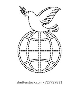 dove of peace with planet