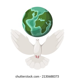 Dove Peace Planet Earth On White Stock Vector (Royalty Free) 2130688373 ...