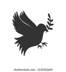 Dove of peace. Protest against the war. Peace sign. Icon. For your design.