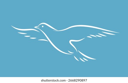 dove of peace in the sky vector illustration