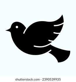 Dove of peace solid icon. Flying bird vector illustration isolated on white. Dove glyph style design, designed for web and app. Eps 10
