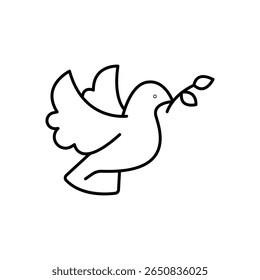 Dove Peace Symbol Line Icon