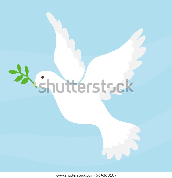 平和のハト 平和の象徴のハト 白い鳥 フラットデザイン ベクター