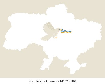 Dove of peace. Ukraine. Stop war. Vector 
