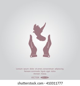 Dove of Peace vector icon