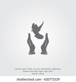 Dove of Peace vector icon