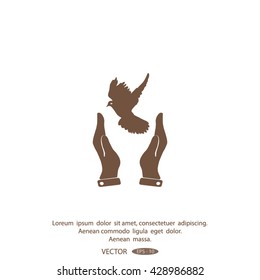 Dove of Peace vector icon