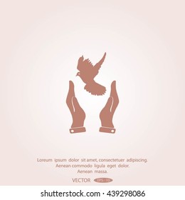 Dove of Peace vector icon