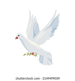 Dove Of Peace, Vector Icon Or Clipart.