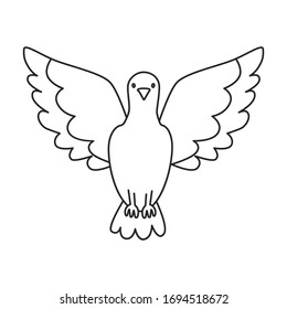 Dove of peace vector icon.Outline vector icon isolated on white background dove of peace.