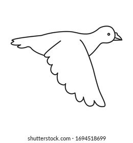 Dove of peace vector icon.Outline vector icon isolated on white background dove of peace.