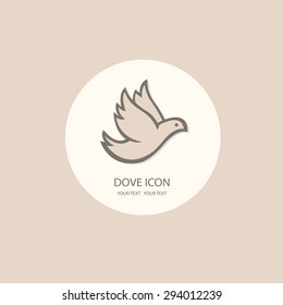 Dove of Peace. vector icons set