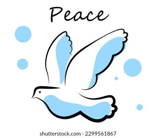 
Dove of peace. Vector illustration in doodle style