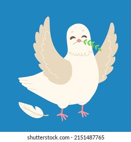 Dove of peace vector illustration, Russian-Ukranian conflict, no war in Ukraine