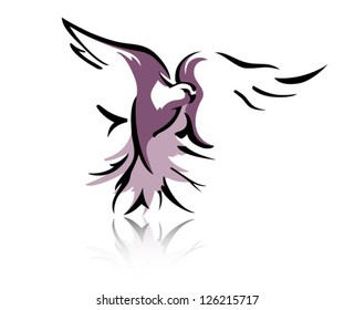 Dove of Peace Vector in Purple and Plum Hues