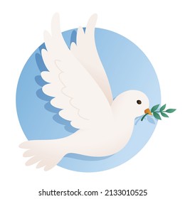 Dove of peace, white pigeon symbol of peace and freedom, Day of peace