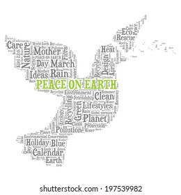 Dove of Peace Word cloud concept in vector on white background