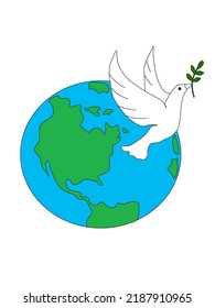 Dove of peace, peace in the world, to the International Day of Peace. Vector