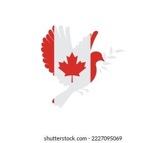 Dove peacemaker silhouette, vector. Dove illustration, symbol of peace. Flying dove holding branch isolated on white. Flying bird silhouette. Art design, artwork, wall decals. Greeting card design