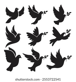 Dove of Piece Logo Vector Illustration