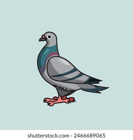 Dove or pigeon flat vector illustration