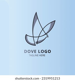 Diseño de vectores minimalista de la línea del logotipo de paloma