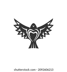 Dove Pigeon Love Peace Icon Template Isolated
