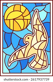 Dove Pigeon Mandala Stained Glass for Window and Decoration
