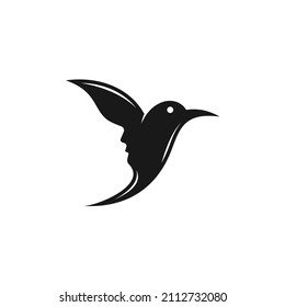 Tauben Fliegender Vogel, Gesicht, Hummingbird Silhouette Logo-Design-Inspiration