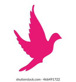 dove pink silhouette ,isolated flat icon design