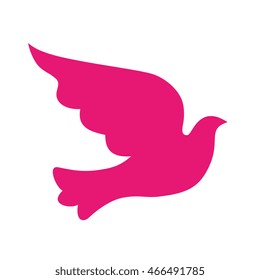 dove pink silhouette ,isolated flat icon design