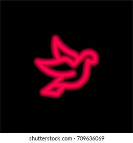Dove red glowing neon ui ux icon. Glowing sign logo vector