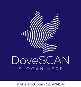 Dove Scan technology logo vector element. Animal Technology Logo template