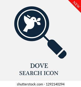 Dove search icon. Editable Dove search icon for web or mobile.