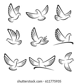 Dove set. Vector