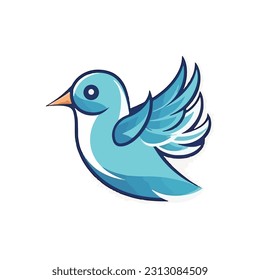Logotipo de mascota de la forma de la paloma para la compañía proveedora de servicios de entrega
