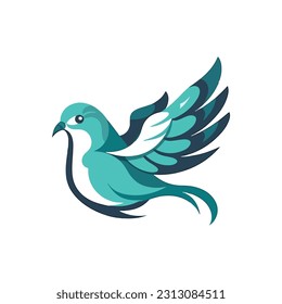 Logotipo de mascota de la forma de la paloma para la compañía proveedora de servicios de entrega