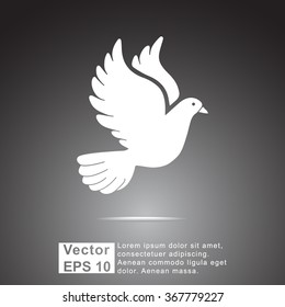 Dove sign icon, vector illustration. Flat design style