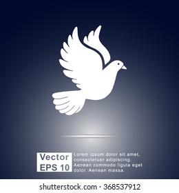 Dove sign icon, vector illustration. Flat design style