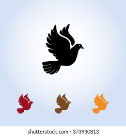 Dove sign icon, vector illustration. Flat design style