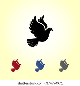 Dove sign icon, vector illustration. Flat design style