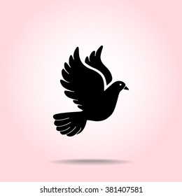 Dove sign icon, vector illustration. Flat design style