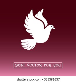 Dove sign icon, vector illustration. Flat design style