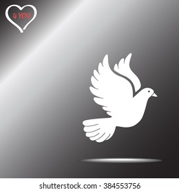 Dove sign icon, vector illustration. Flat design style