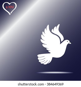 Dove sign icon, vector illustration. Flat design style